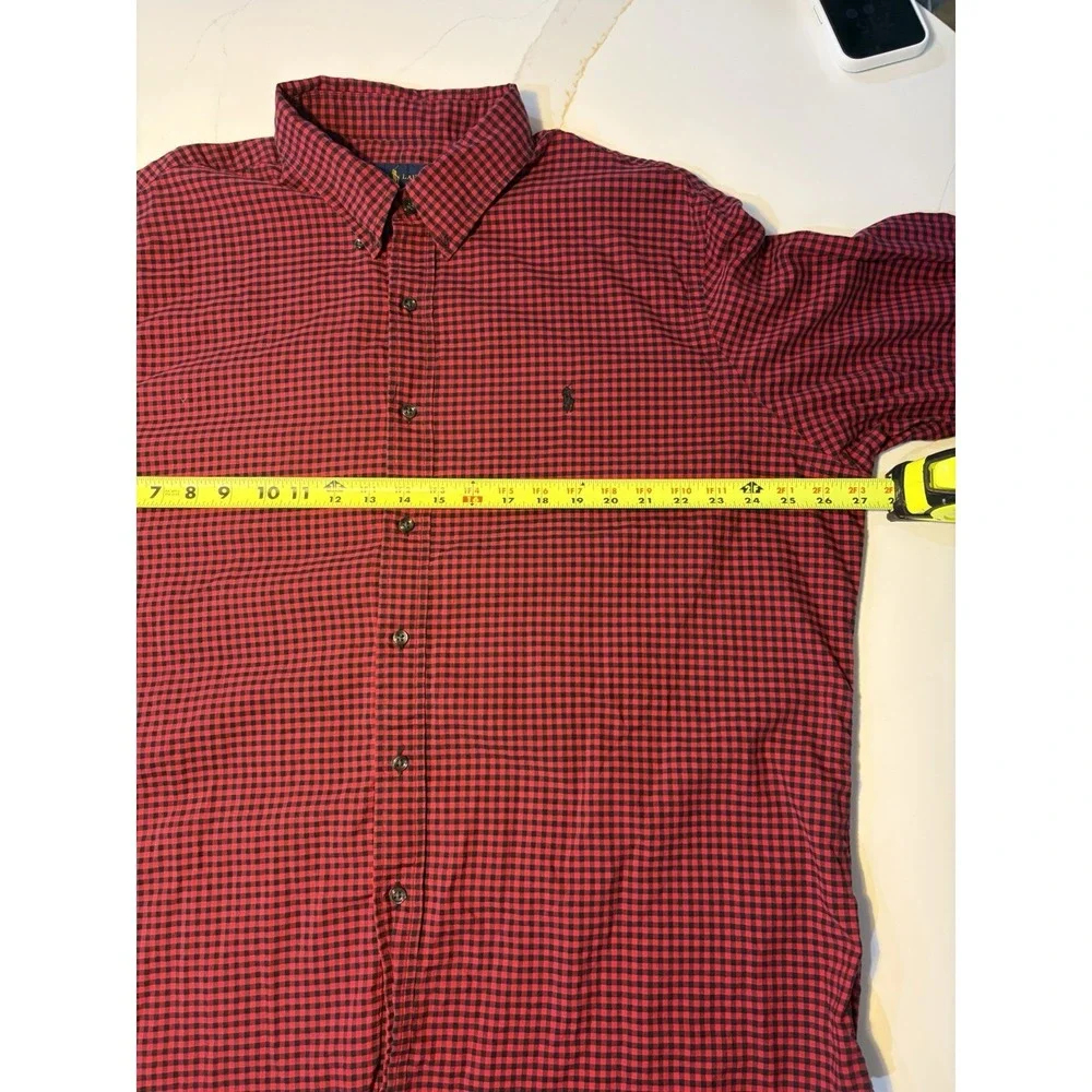 Polo Ralph Lauren Buffalo Plaid Button Down Shirt Men 2XL Red Black Long Sleeve